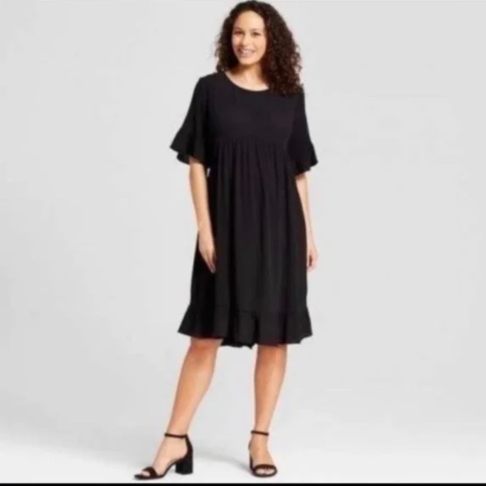 NEW ISABEL MATERNITY for Target Black Ruffle Dress Size XS